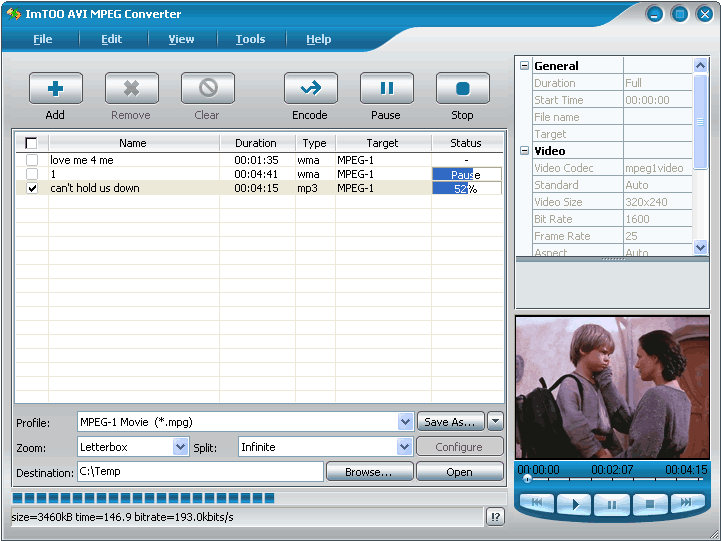 ImTOO AVI MPEG Converter 5.1.37.0723 screenshot