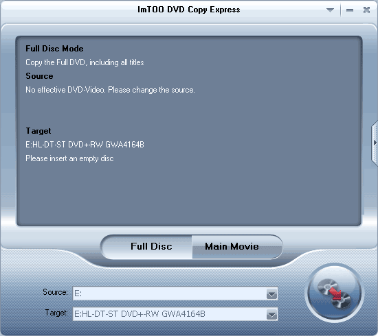 Screenshot of ImTOO DVD Copy Express