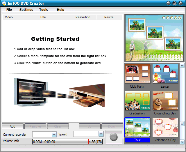 Screenshot of ImTOO DVD Creator 3.0.12.0212b