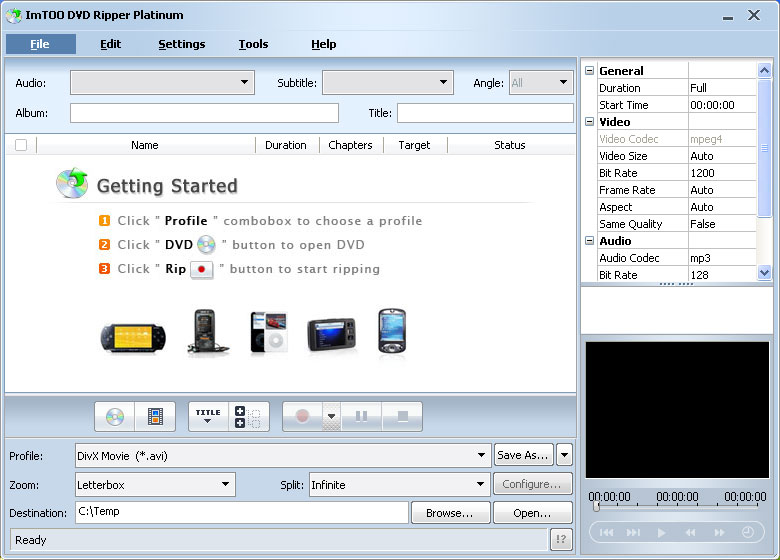 Screenshot of ImTOO DVD Ripper Platinum