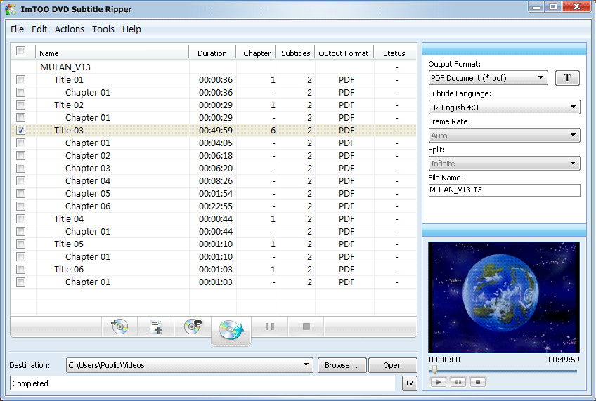 A powerful  DVD subtitle ripping tool which can extract and split DVD subtitles