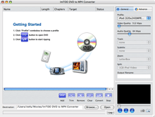 ImTOO DVD to MP4 Converter for Mac - Mac DVD MP4 Converter, rip DVD to MP4, iPod, PSP, MP3 on Mac OS X