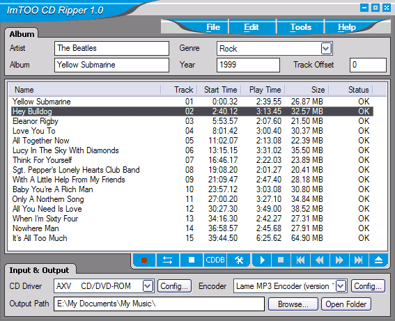  on Cd Ripper 1 0 43 0116   Rip Cd And Convert Cd To Mp3  Wav  Wma  Etc