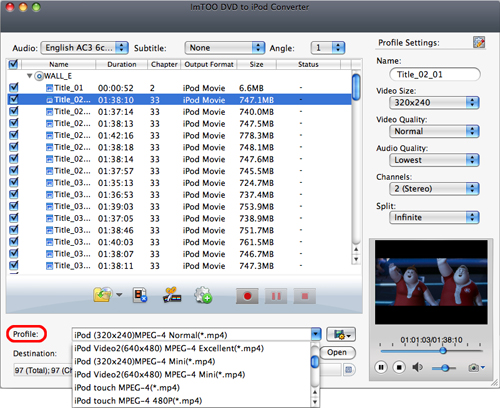 convertire dvd per ipod su mac