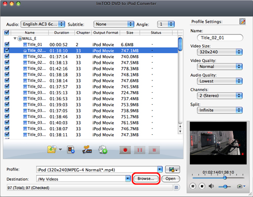 convertire dvd per ipod su mac