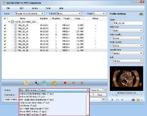 convertire DVD in MP4