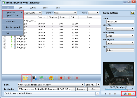 convertire DVD in WMV