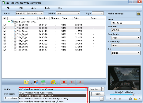 convertire DVD in WMV