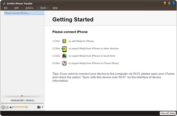 How to transfer music from iPhone to PC - interface