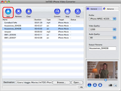 ImTOO iPhone Video Converter for Mac