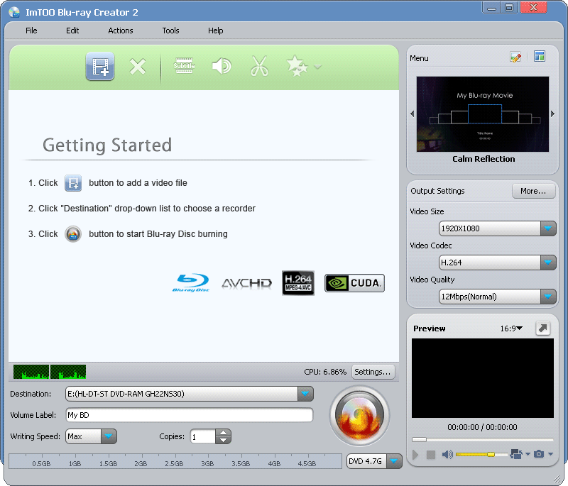 ImTOO Blu-ray Creator 2.0.4.20131129 screenshot