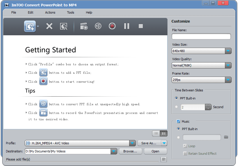 ImTOO Convert PowerPoint to MP4 1.0.4.1018 screenshot