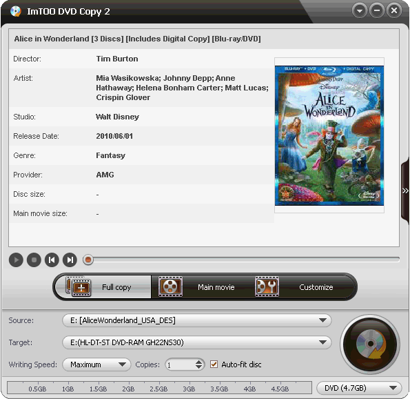 An extremely easy-to-handle DVD copy software to copy DVD movie perfectly.