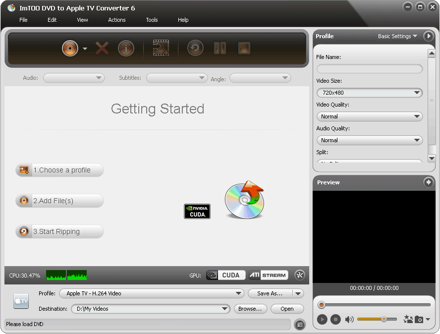 A powerful DVD ripper for Apple TV MP4 and Apple TV audio formats MP3, AAC, WAV