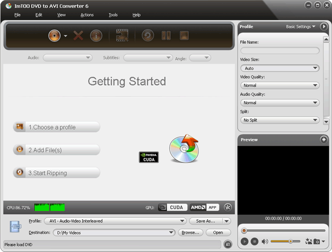 ImTOO DVD to AVI Converter screenshot