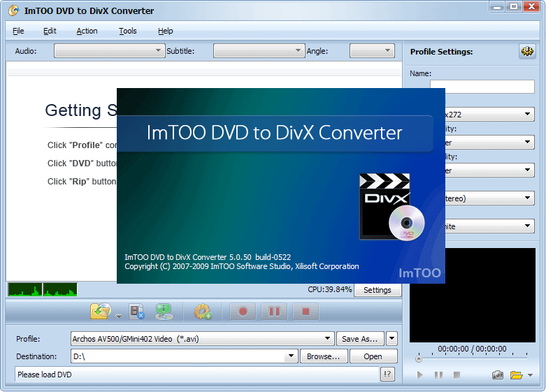 ImTOO DVD to DivX Converter