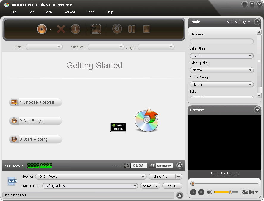 ImTOO DVD to DivX Converter screenshot