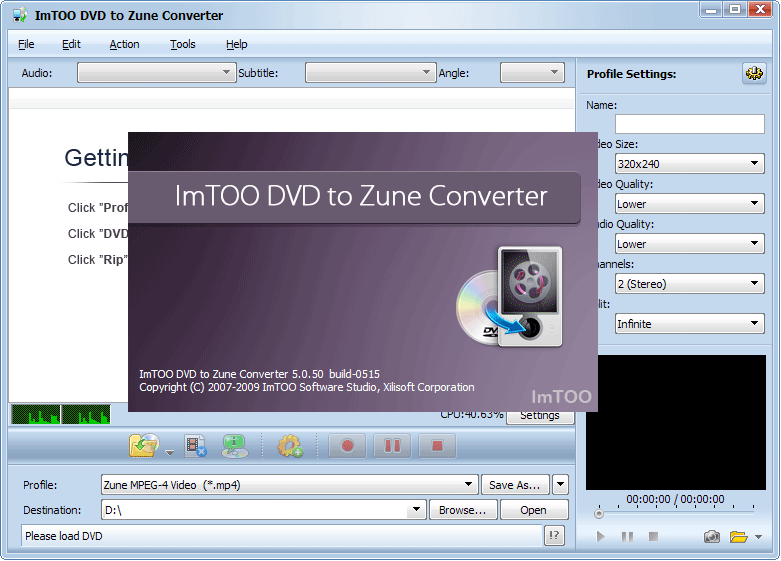 ImTOO DVD to Zune Converter