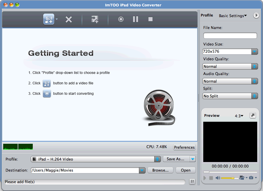 ImTOO iPad Video Converter for Mac Screenshot