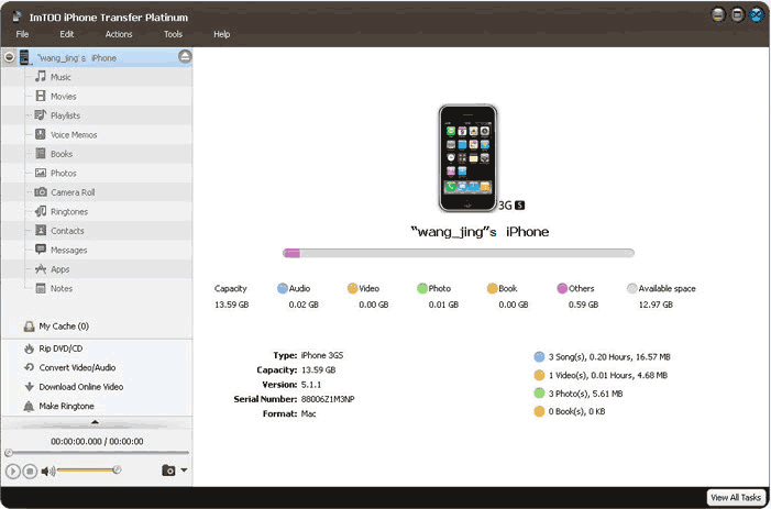 Transfer files between your computer, iPhone, and iTunes. 