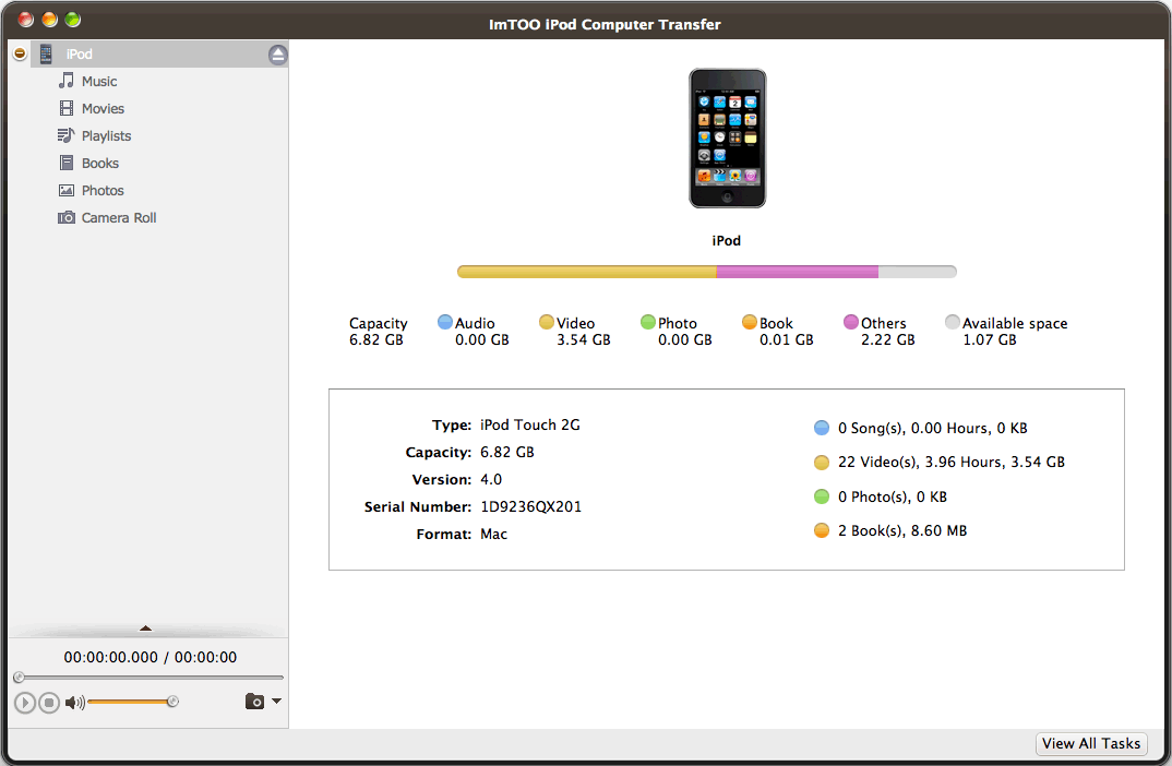 ImTOO iPod Computer Transfer for Mac Screenshot