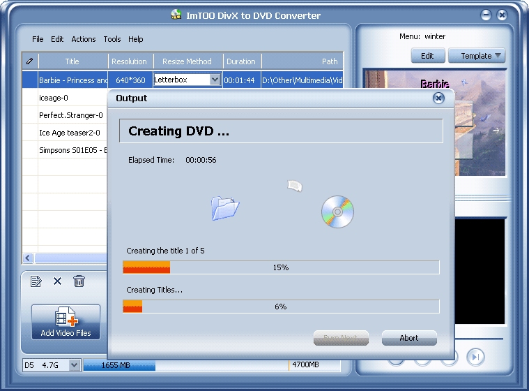 ImTOO DivX to DVD Converter