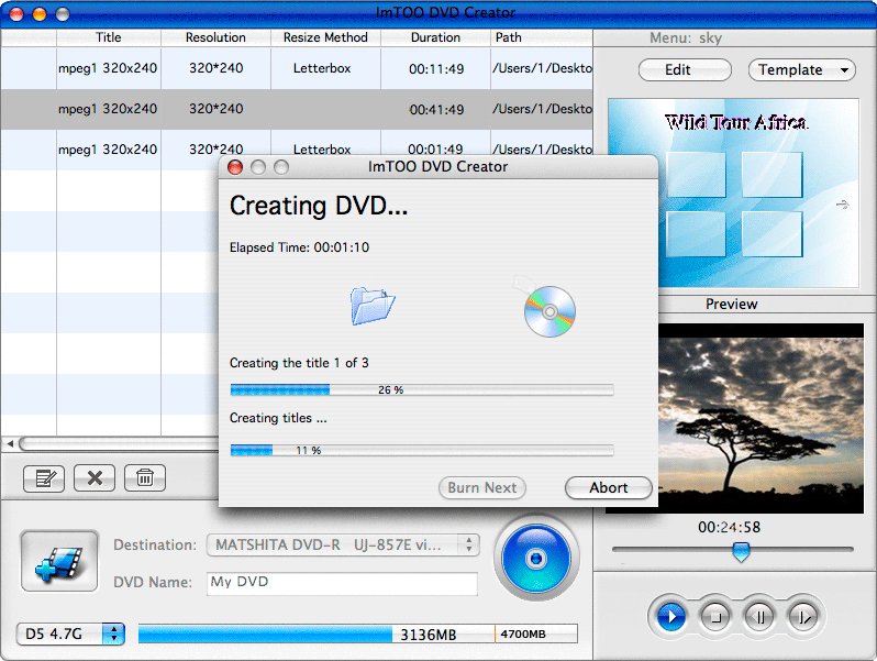 ImTOO DVD Creator for Mac