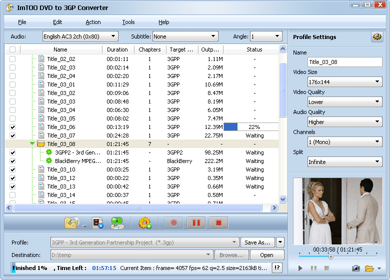ImTOO DVD to 3GP Converter