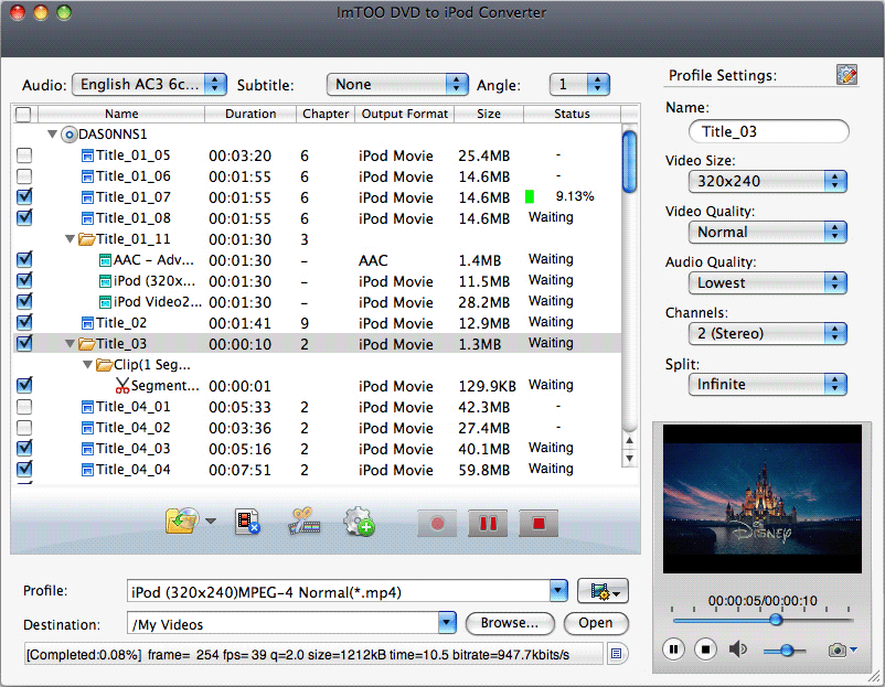 ImTOO DVD to iPod Converter for Mac
