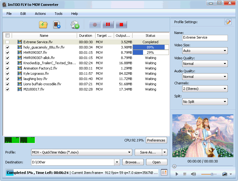 ImTOO FLV to MOV Converter