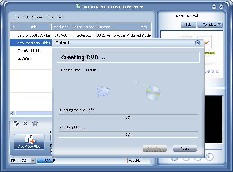 ImTOO MPEG in DVD Converter