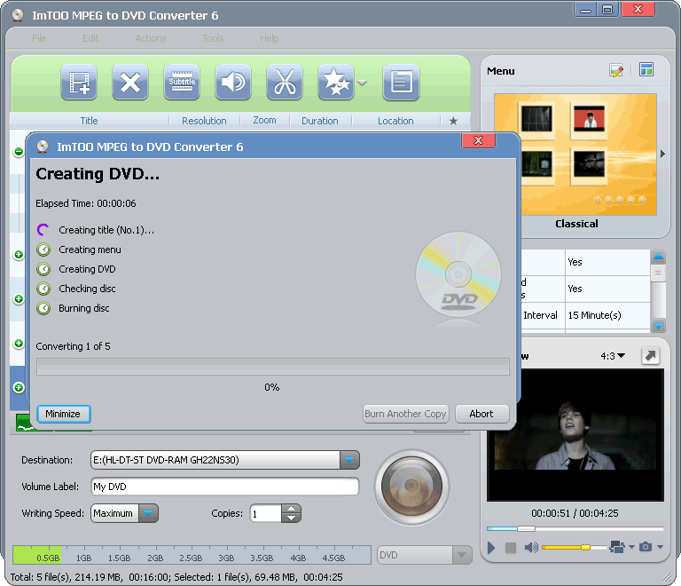 mpeg su dvd