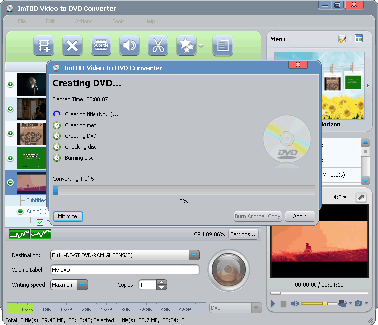 ImTOO Video to DVD Converter