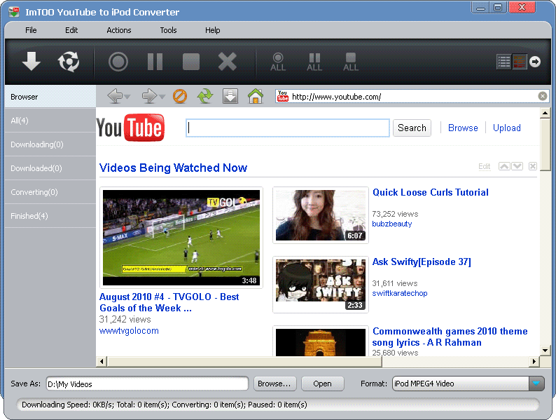 ImTOO YouTube to iPod Converter