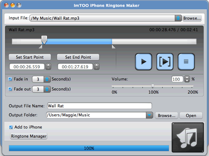 ImTOO iPhone Ringtone Maker for Mac