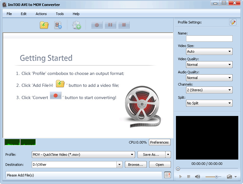 ImTOO AVI to MOV Converter