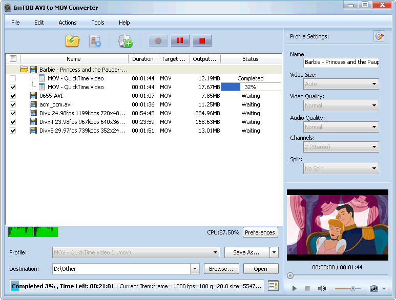 ImTOO AVI to MOV Converter