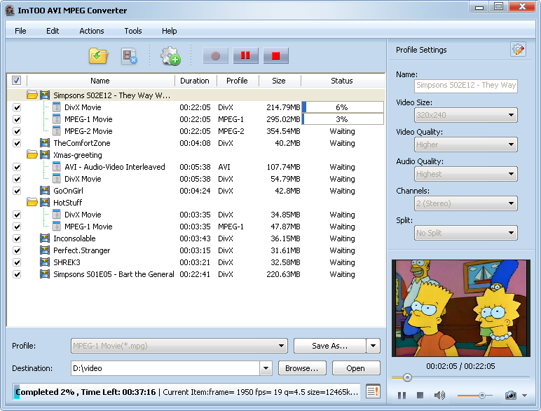 ImTOO AVI MPEG Converter - Wizard mode