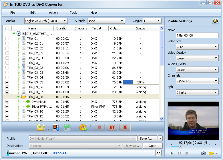 ImTOO DVD to DivX Converter