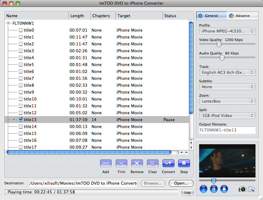 ImTOO DVD to iPhone Converter for Mac