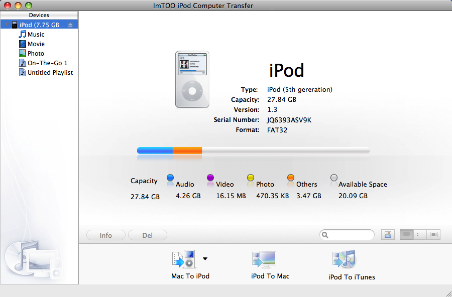 ImTOO iPod Computer Transfer For Mac