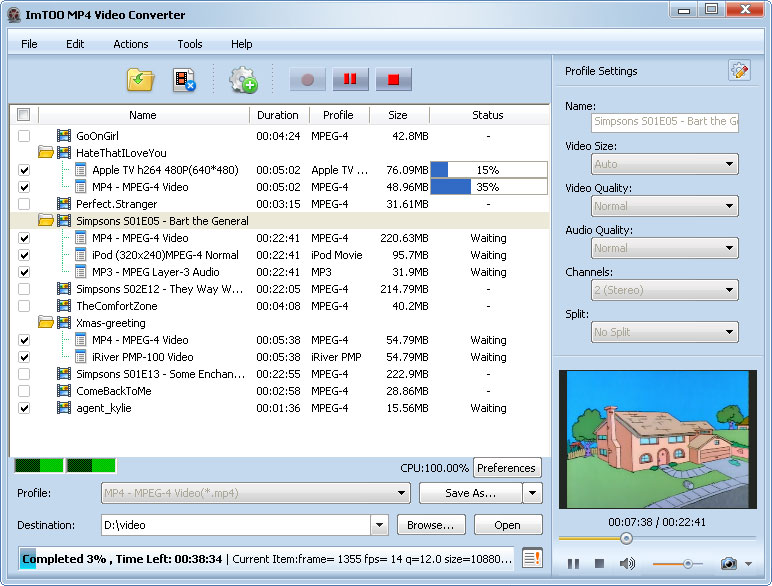 ImTOO MP4 Video Converter - Wizard mode