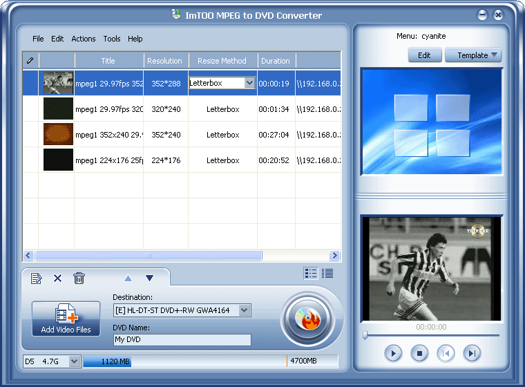 ImTOO MPEG to DVD Converter